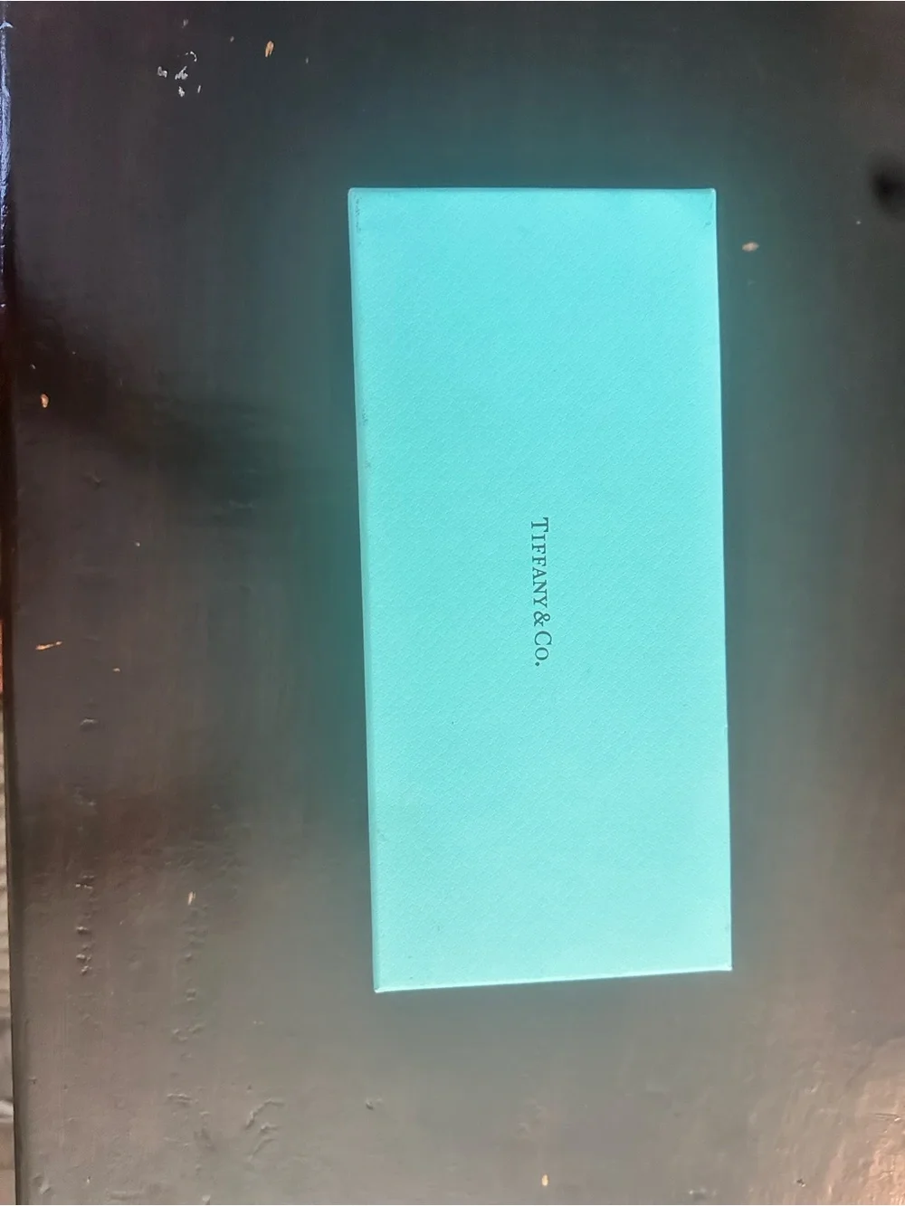 Tiffany box on table